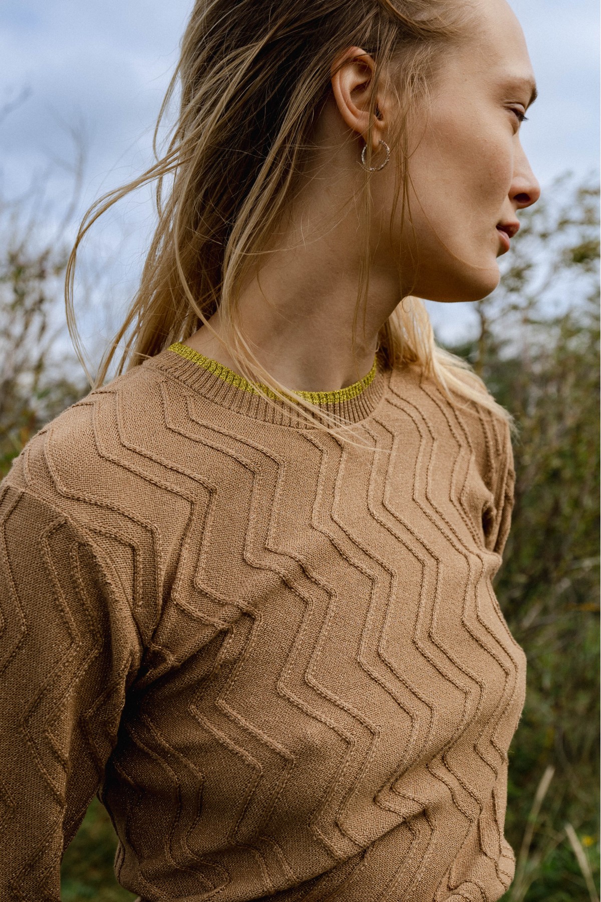 Beige long on sale sleeve sweater